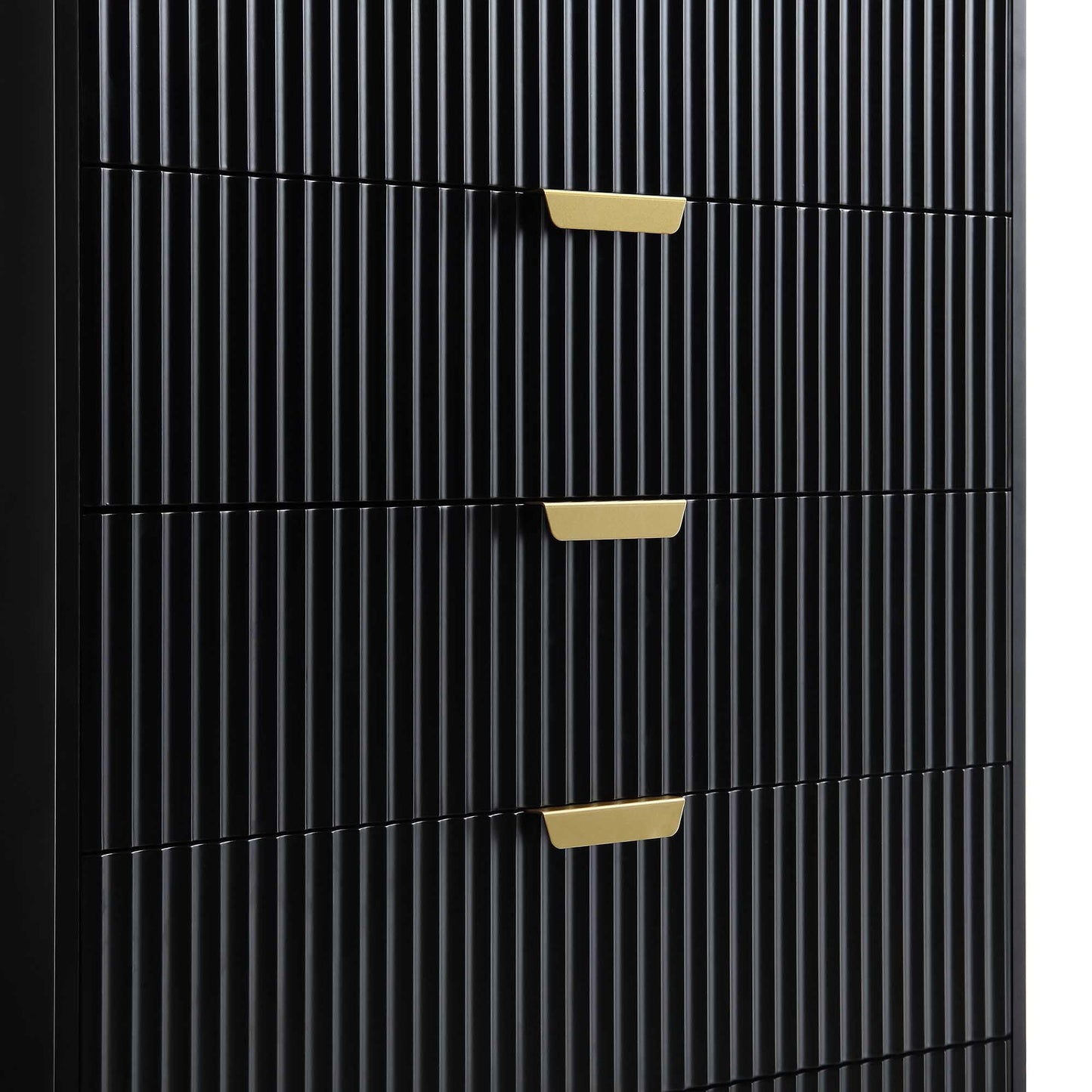Commode Richmond Ridged à 5 tiroirs, noir mat
