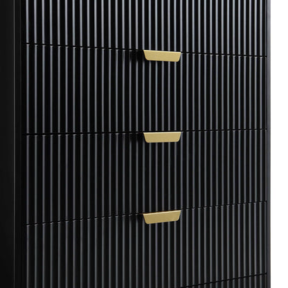 Commode Richmond Ridged à 5 tiroirs, noir mat