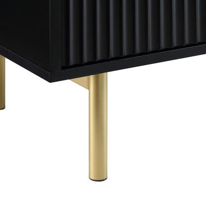 Commode Richmond Ridged à 5 tiroirs, noir mat