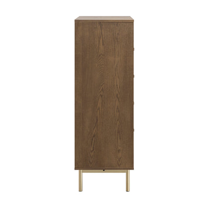 Commode striée à 5 tiroirs Richmond, frêne foncé