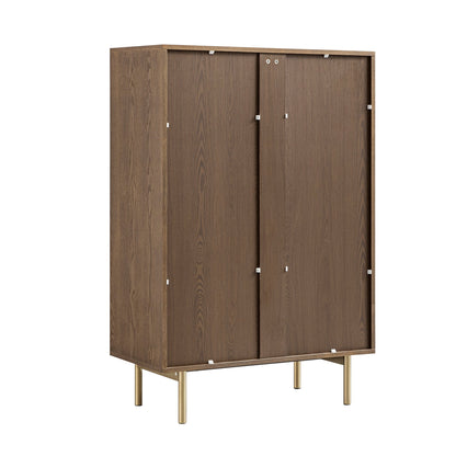 Commode striée à 5 tiroirs Richmond, frêne foncé