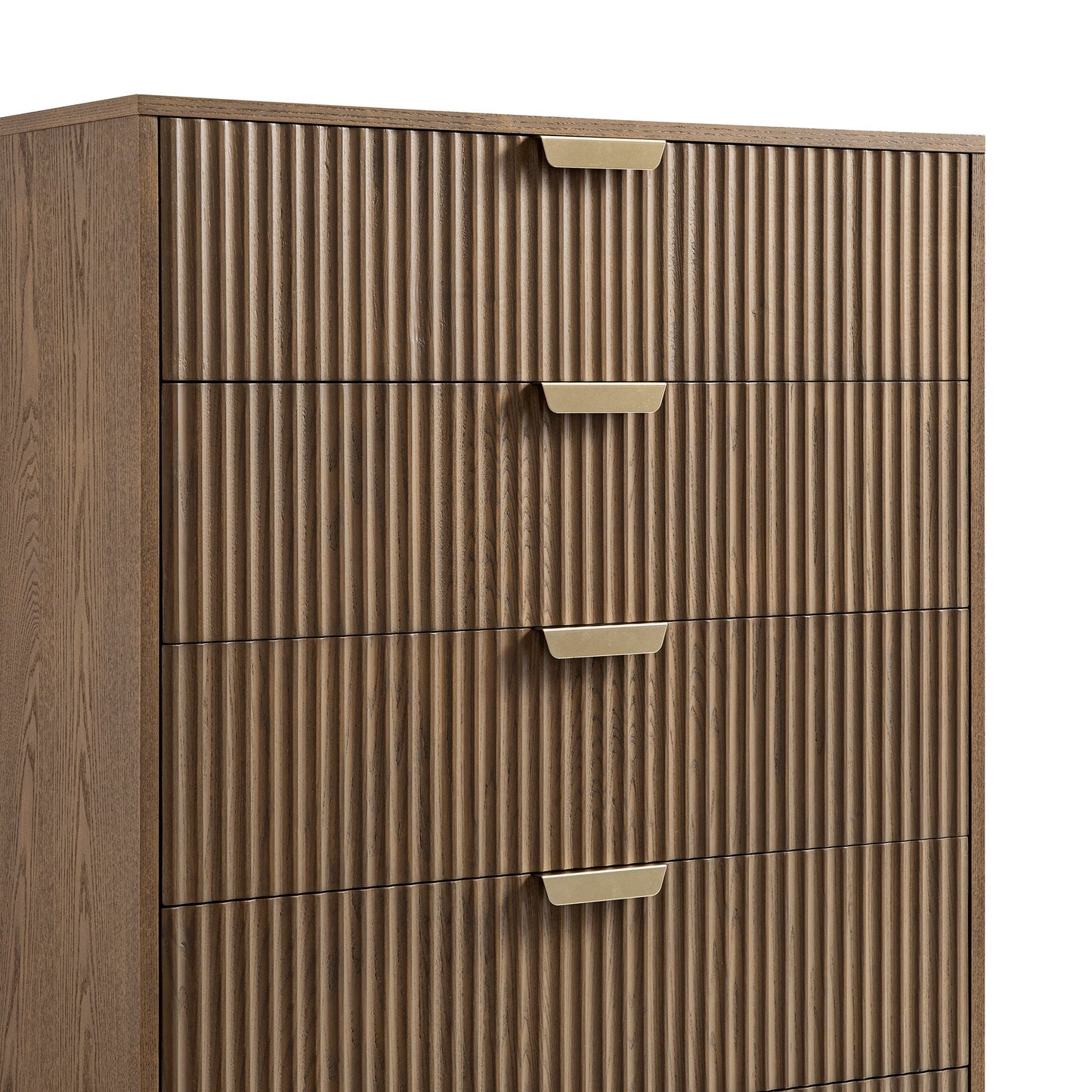 Commode striée à 5 tiroirs Richmond, frêne foncé
