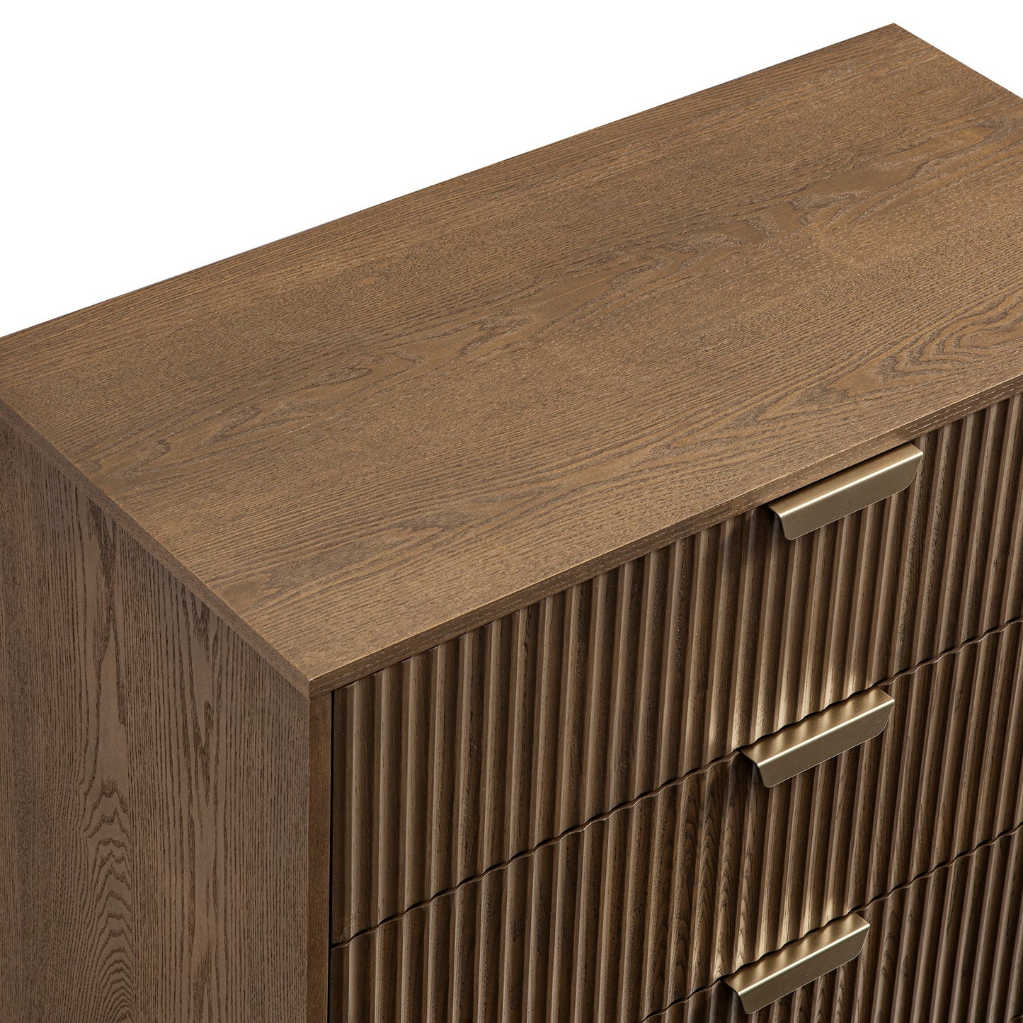 Commode striée à 5 tiroirs Richmond, frêne foncé