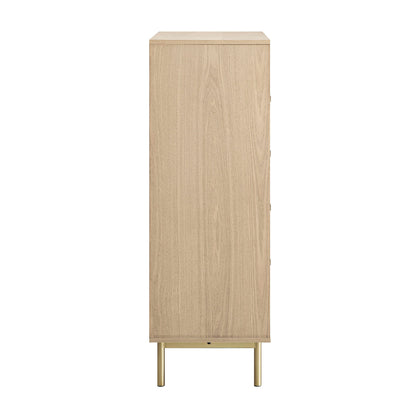 Commode striée à 5 tiroirs Richmond, frêne clair