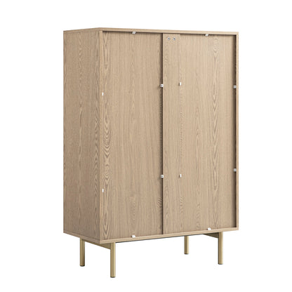 Commode striée à 5 tiroirs Richmond, frêne clair