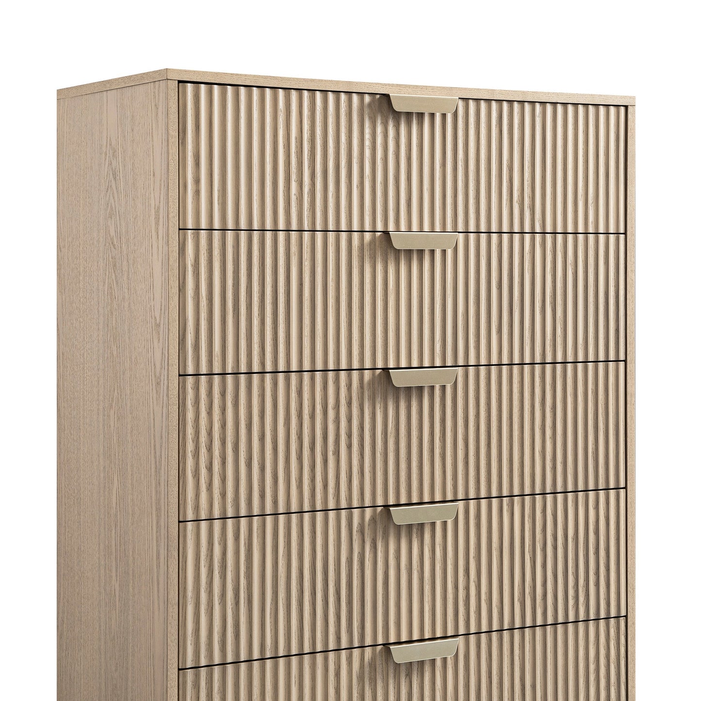 Commode striée à 5 tiroirs Richmond, frêne clair