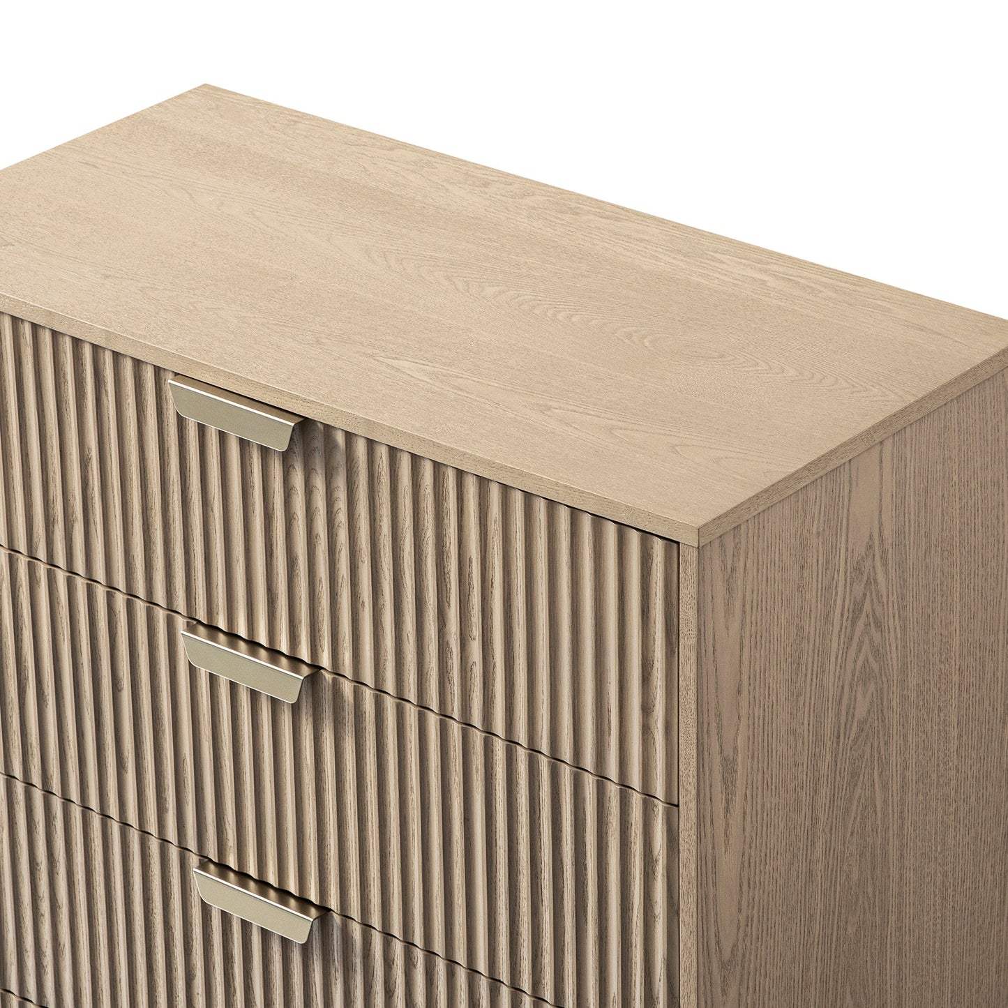 Commode striée à 5 tiroirs Richmond, frêne clair