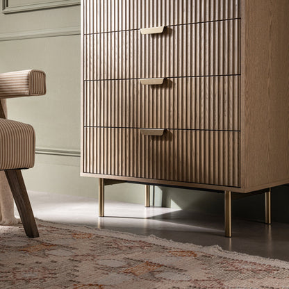 Commode striée à 5 tiroirs Richmond, frêne clair