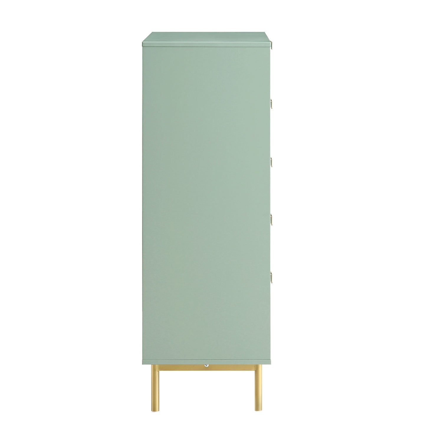 Commode Richmond striée à 5 tiroirs, vert sauge mat