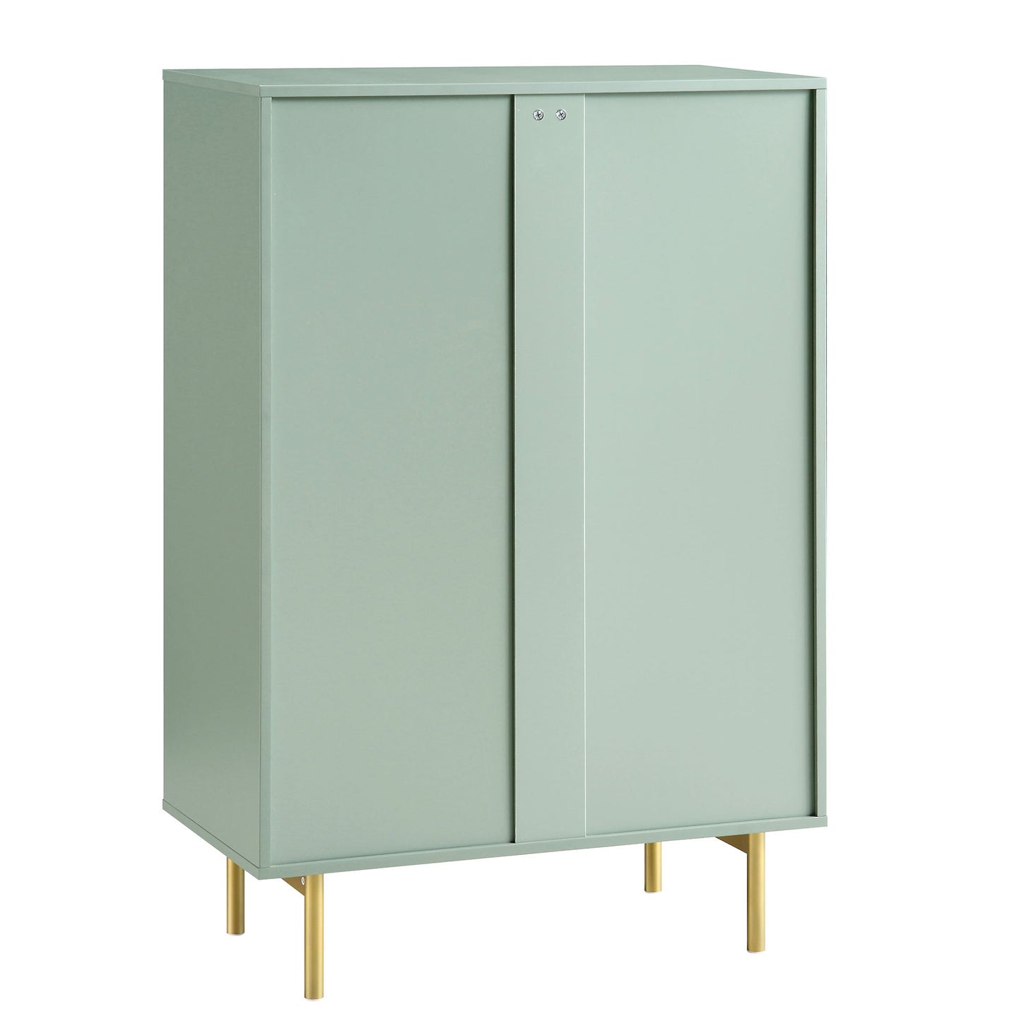 Commode Richmond striée à 5 tiroirs, vert sauge mat