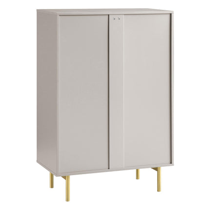 Commode Richmond Ridged à 5 tiroirs, taupe mat