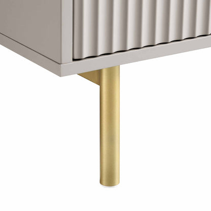Commode Richmond Ridged à 5 tiroirs, taupe mat