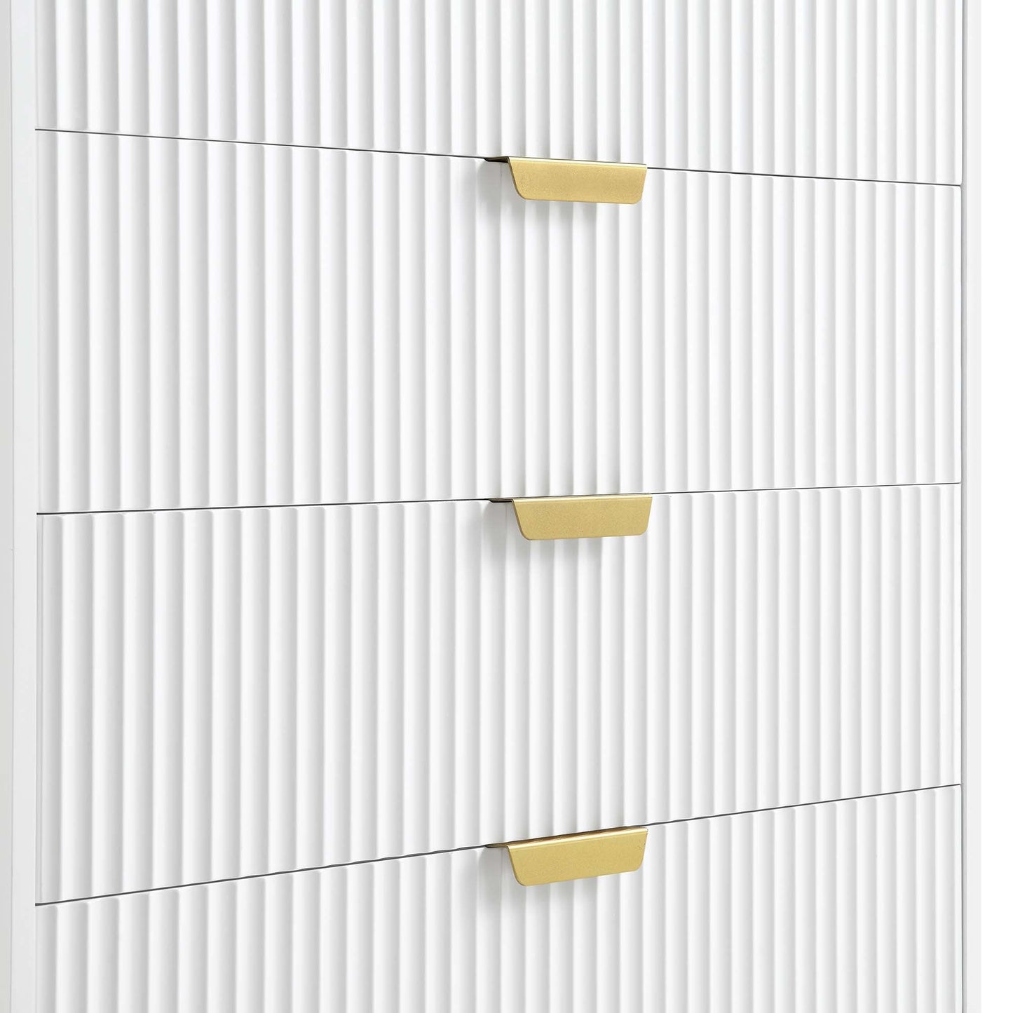 Commode Richmond Ridged à 5 tiroirs, blanc mat