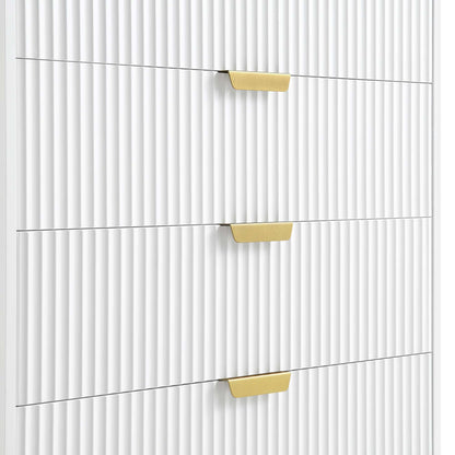 Commode Richmond Ridged à 5 tiroirs, blanc mat