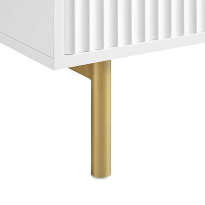 Commode Richmond Ridged à 5 tiroirs, blanc mat