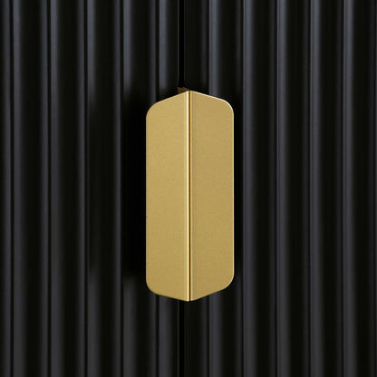 Armoire double Richmond à sillons avec tiroir, noir mat