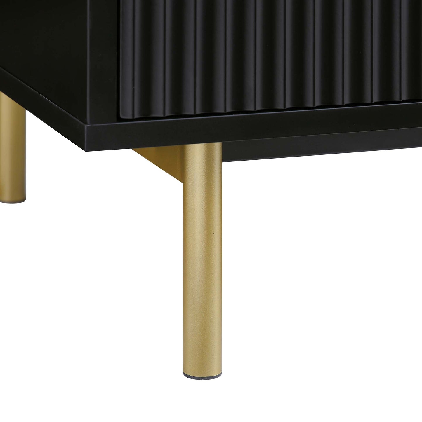 Armoire double Richmond à sillons avec tiroir, noir mat