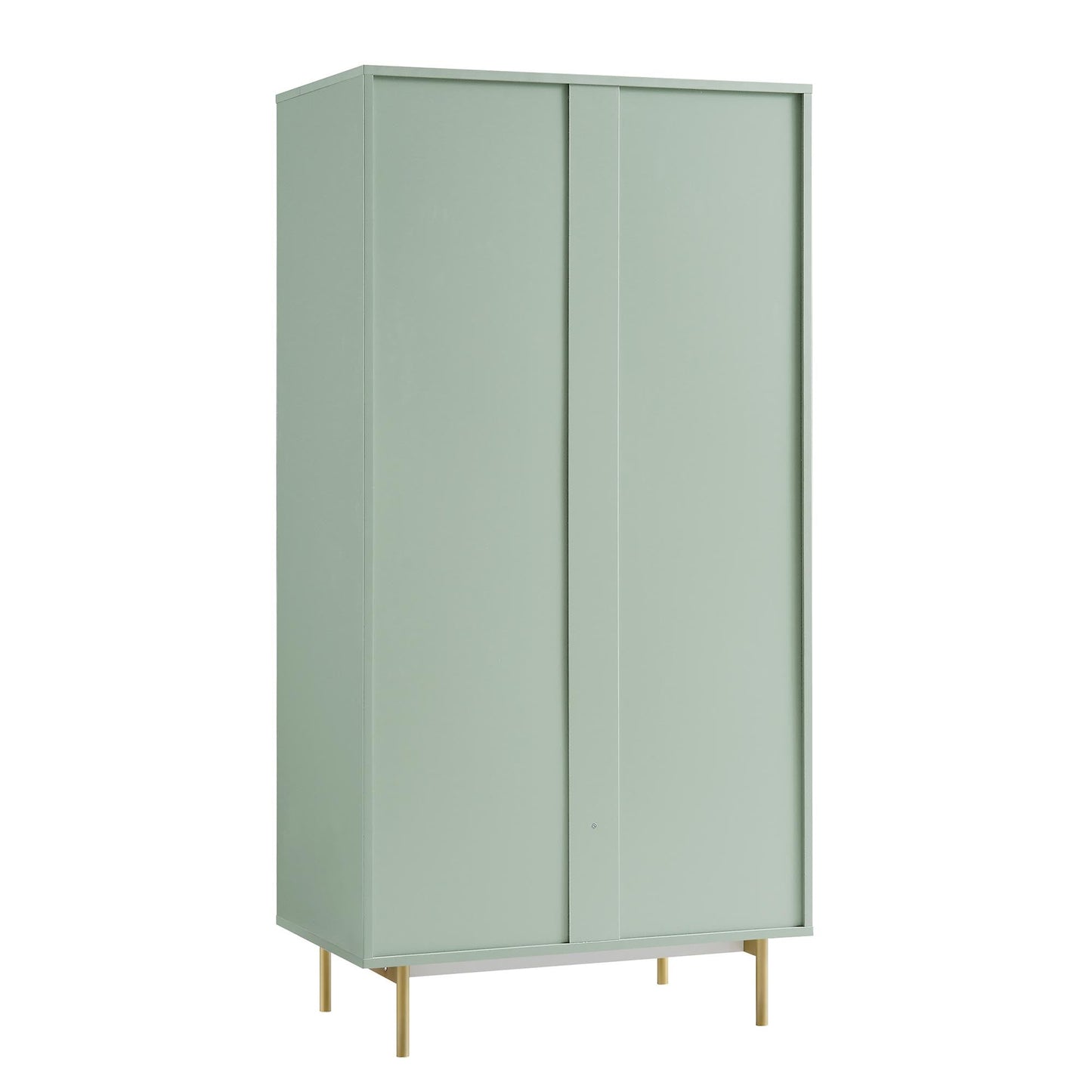Armoire double Richmond striée avec tiroir, vert sauge mat