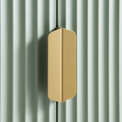 Armoire double Richmond striée avec tiroir, vert sauge mat