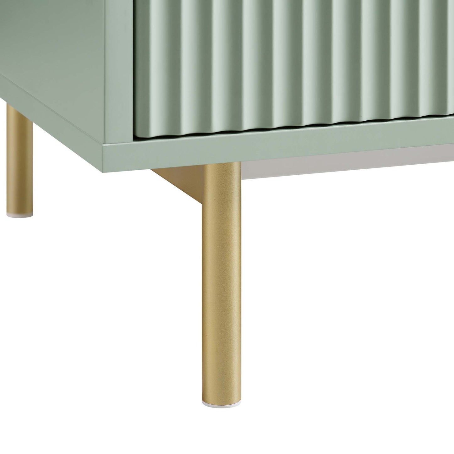 Armoire double Richmond striée avec tiroir, vert sauge mat