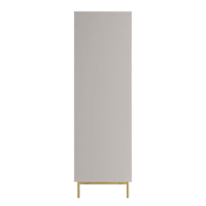 Armoire double Richmond à sillons avec tiroir, taupe mat