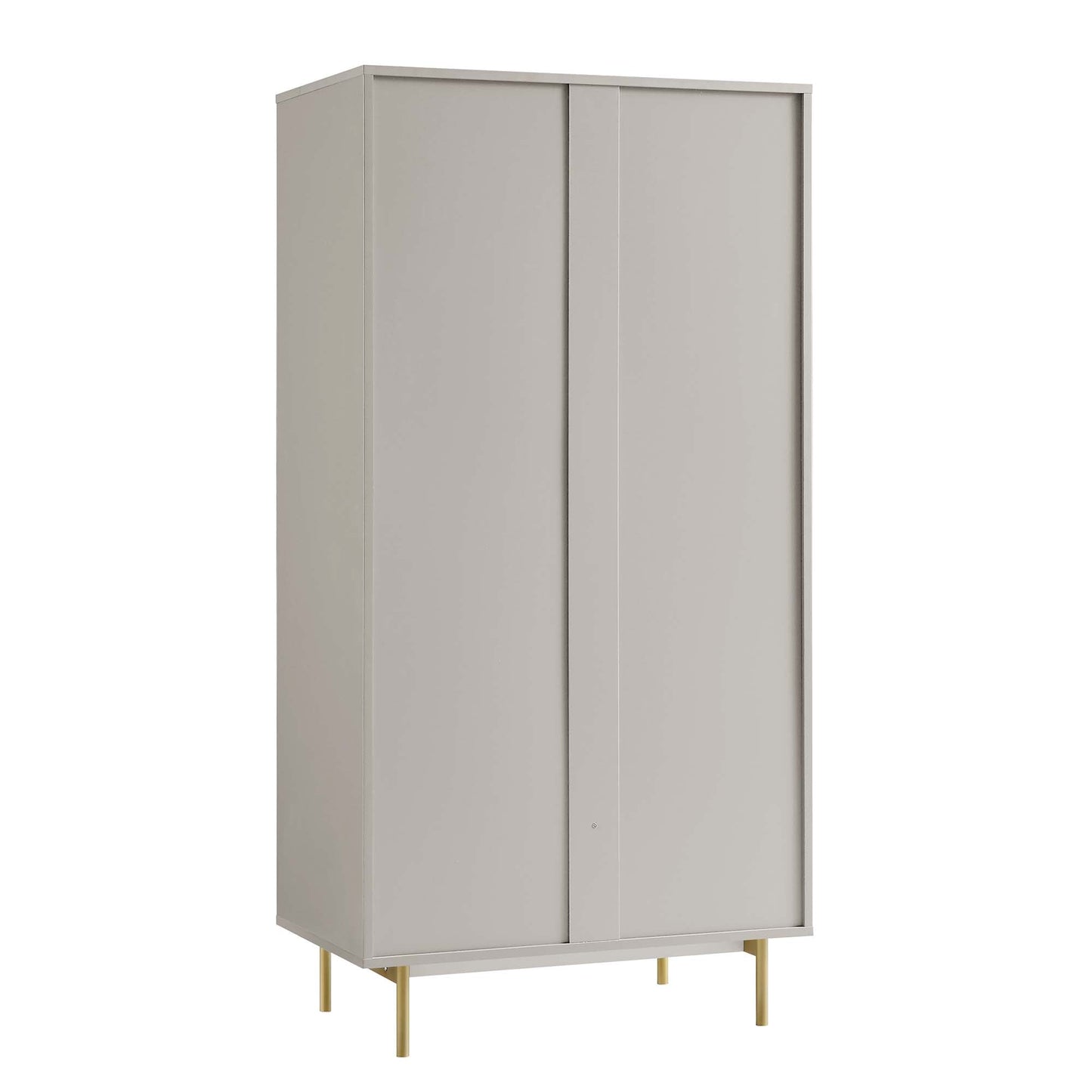 Armoire double Richmond à sillons avec tiroir, taupe mat