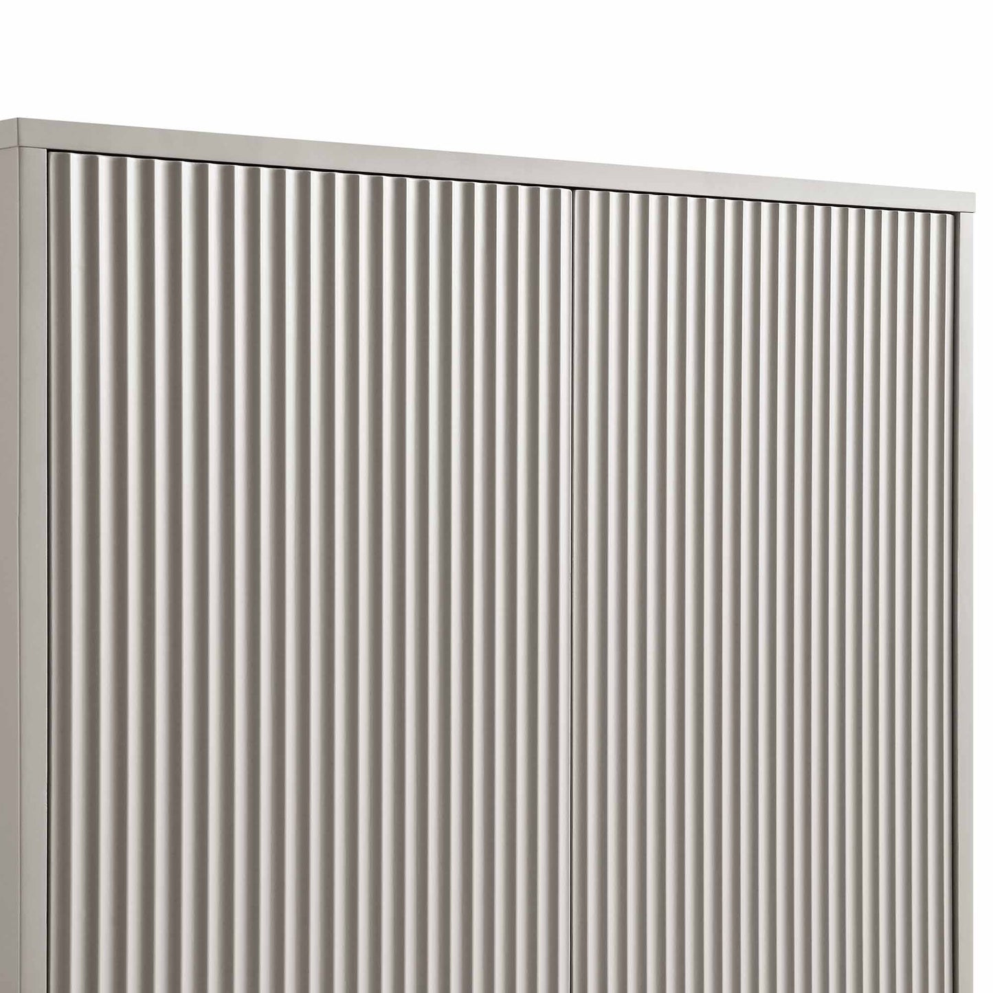 Armoire double Richmond à sillons avec tiroir, taupe mat