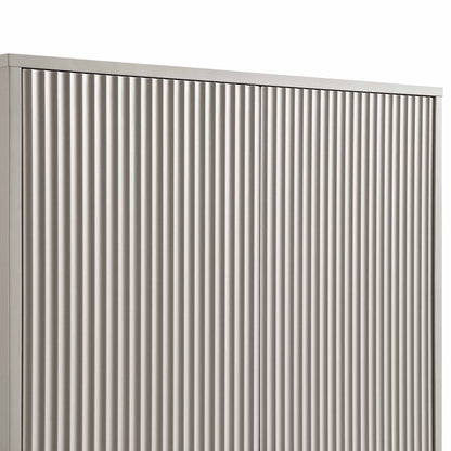 Armoire double Richmond à sillons avec tiroir, taupe mat