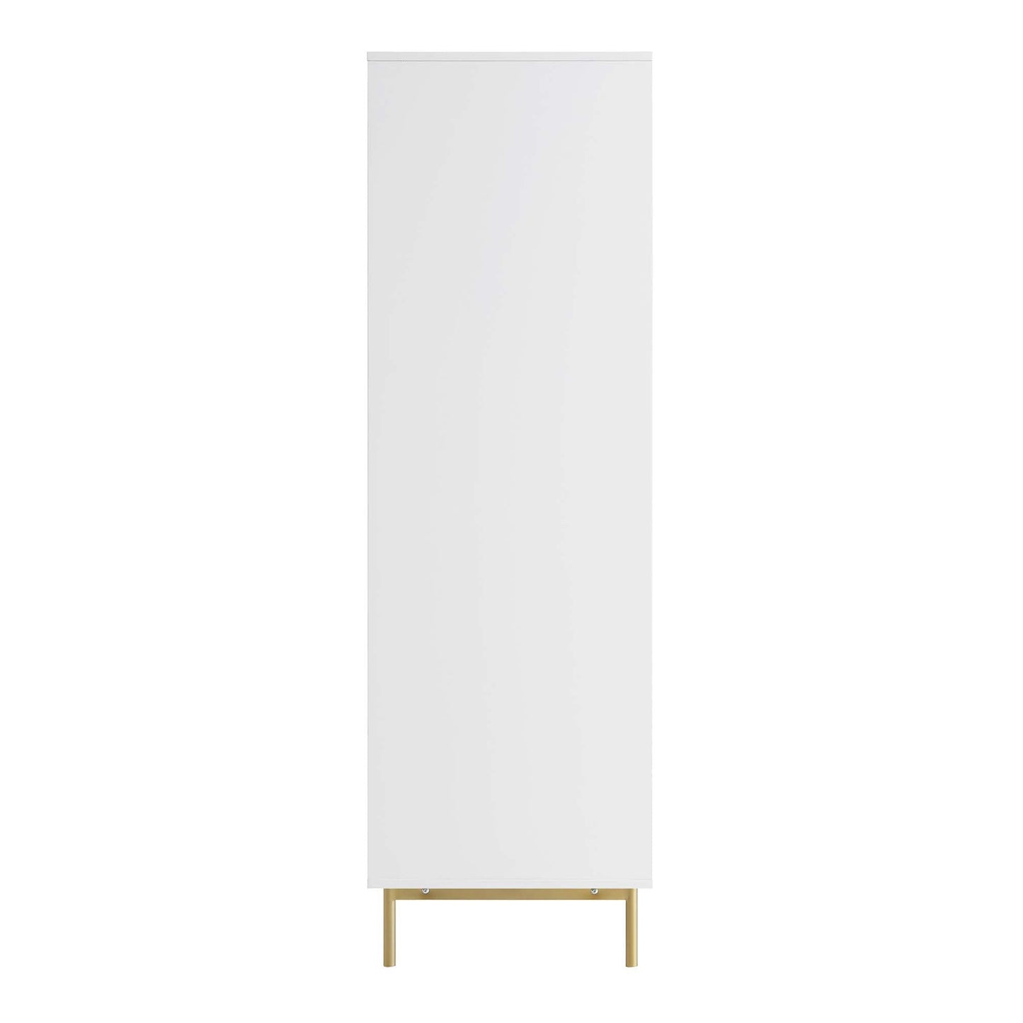 Armoire double Richmond à nervures avec tiroir, blanc mat