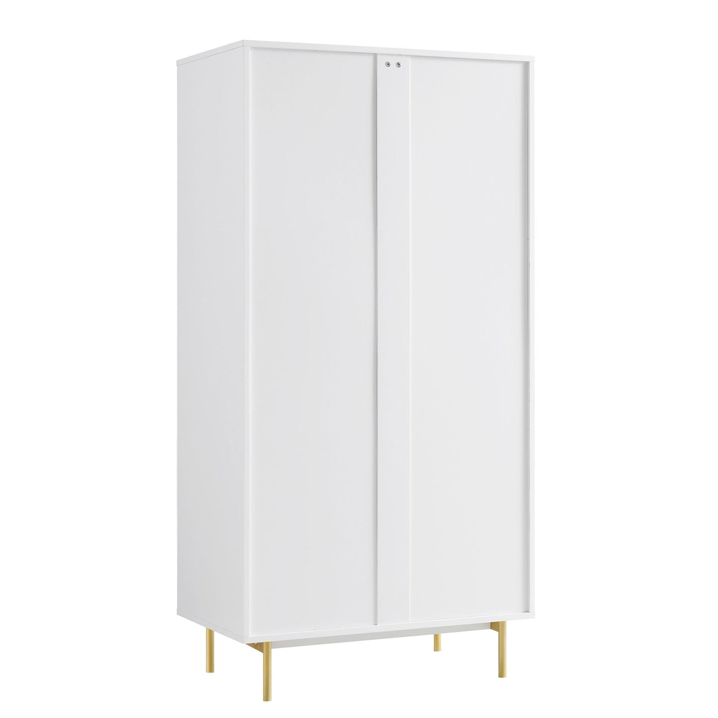 Armoire double Richmond à nervures avec tiroir, blanc mat
