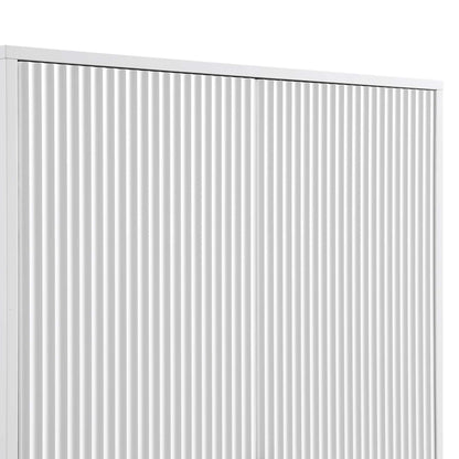 Armoire double Richmond à nervures avec tiroir, blanc mat