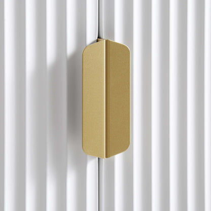 Armoire double Richmond à nervures avec tiroir, blanc mat