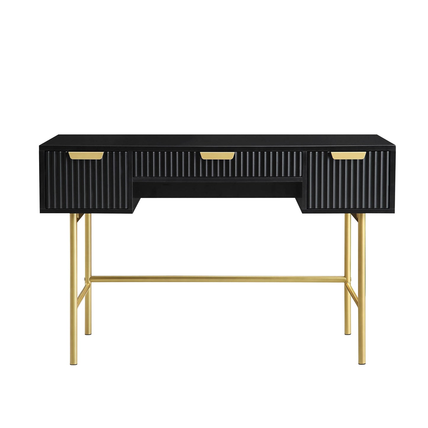 Coiffeuse Richmond Ridged, noir mat