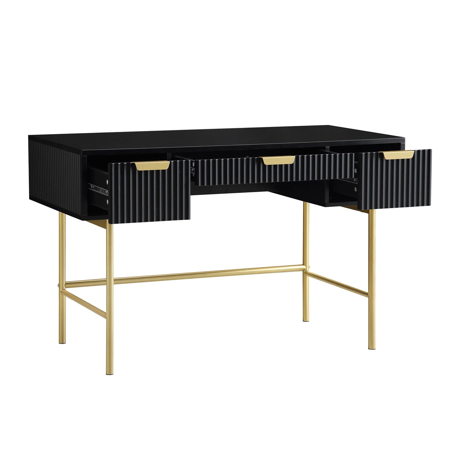 Coiffeuse Richmond Ridged, noir mat