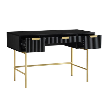 Coiffeuse Richmond Ridged, noir mat