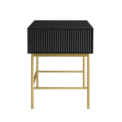 Coiffeuse Richmond Ridged, noir mat
