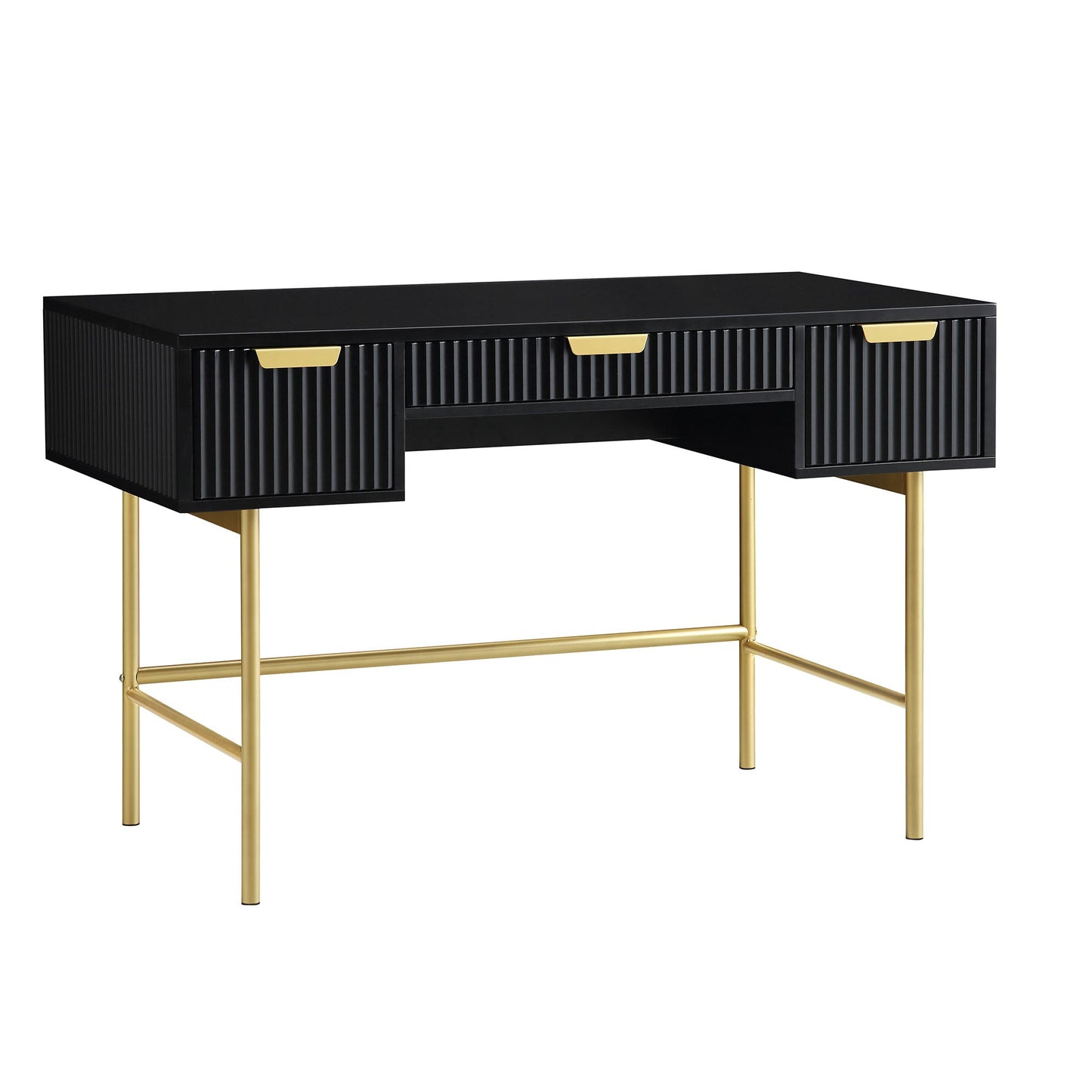 Coiffeuse Richmond Ridged, noir mat