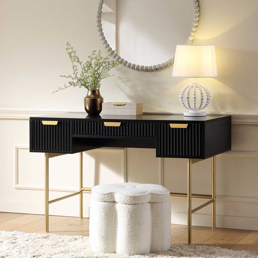 Coiffeuse Richmond Ridged, noir mat