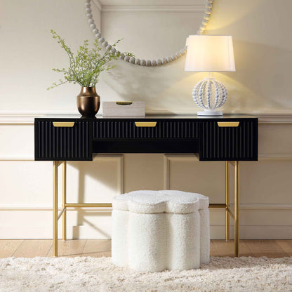 Coiffeuse Richmond Ridged, noir mat