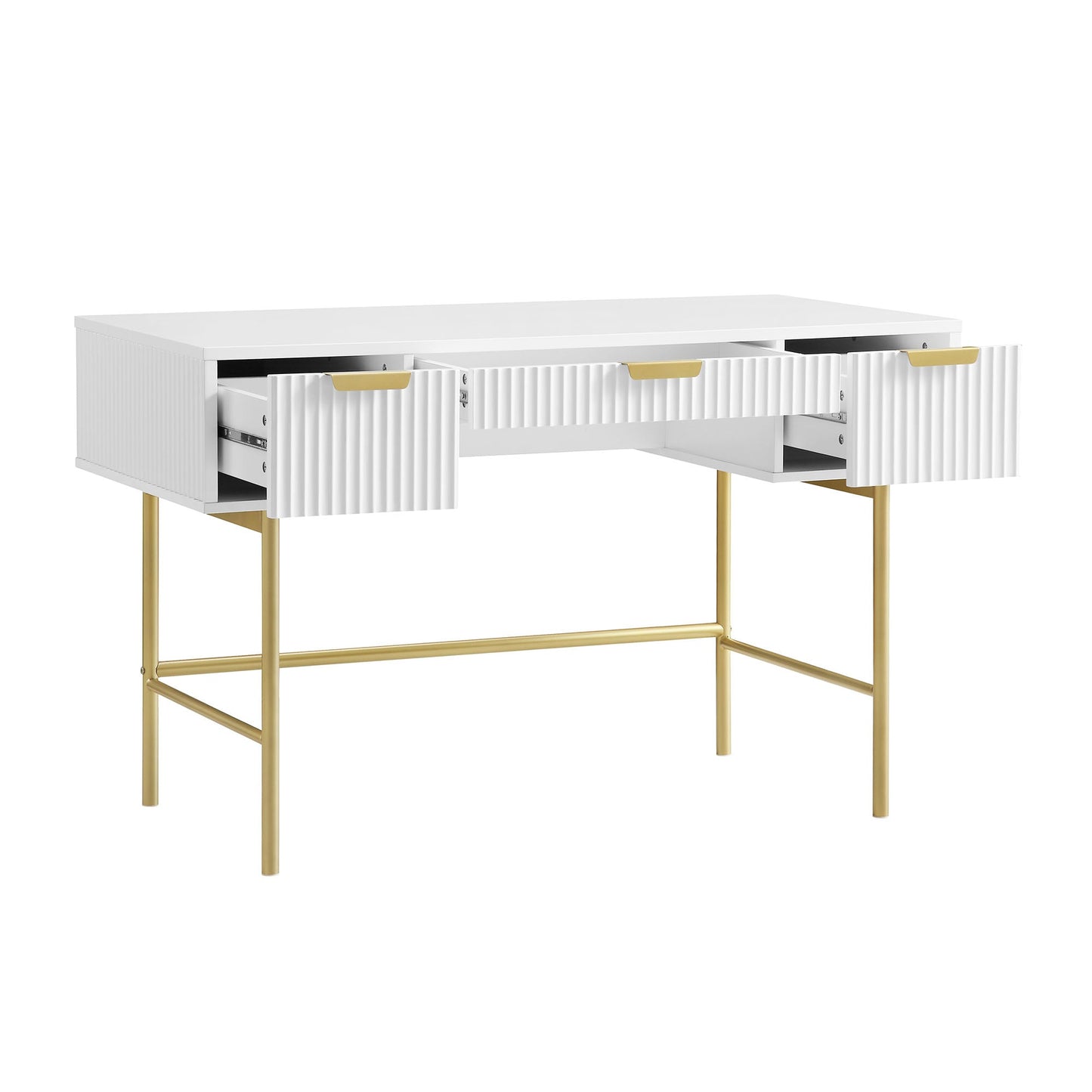 Coiffeuse Richmond Ridged, blanc mat