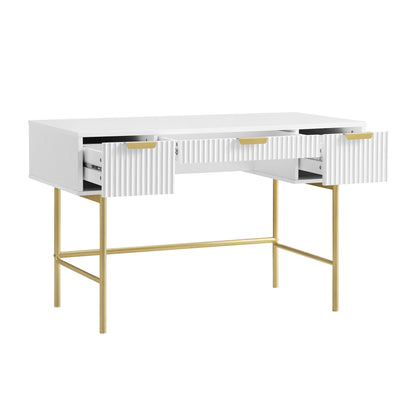 Coiffeuse Richmond Ridged, blanc mat