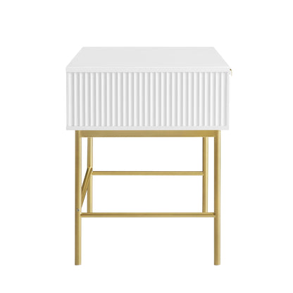 Coiffeuse Richmond Ridged, blanc mat