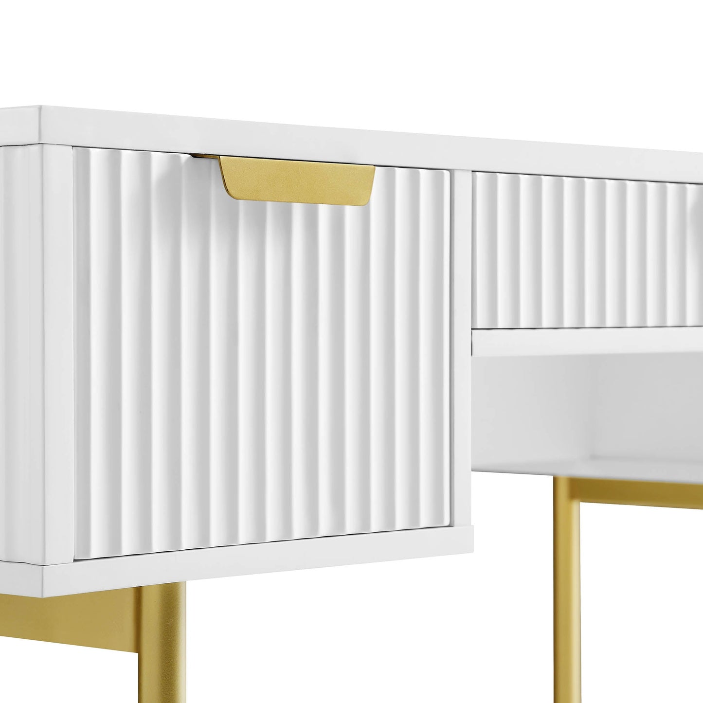 Coiffeuse Richmond Ridged, blanc mat