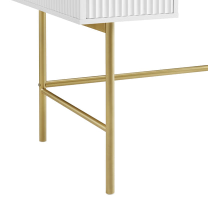 Coiffeuse Richmond Ridged, blanc mat