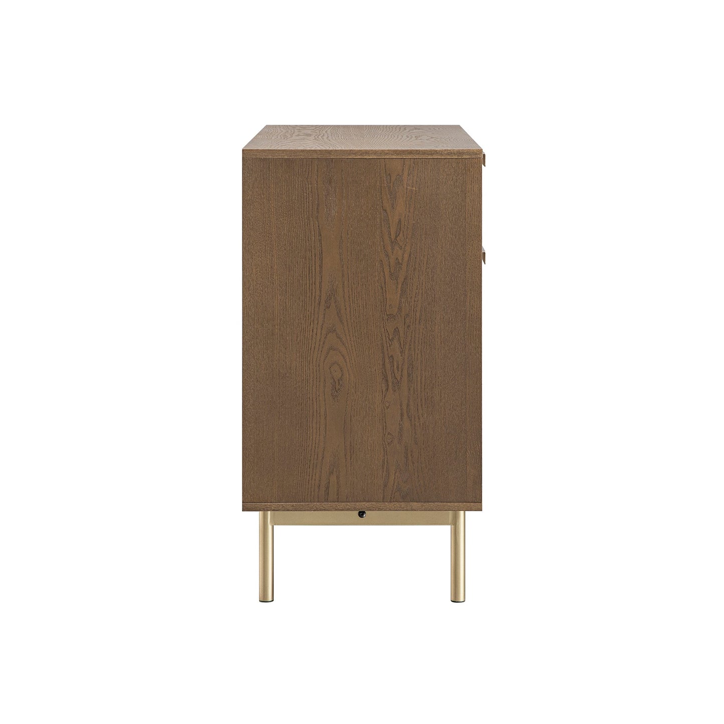Armoire Richmond striée à 2 portes avec tiroirs, frêne foncé