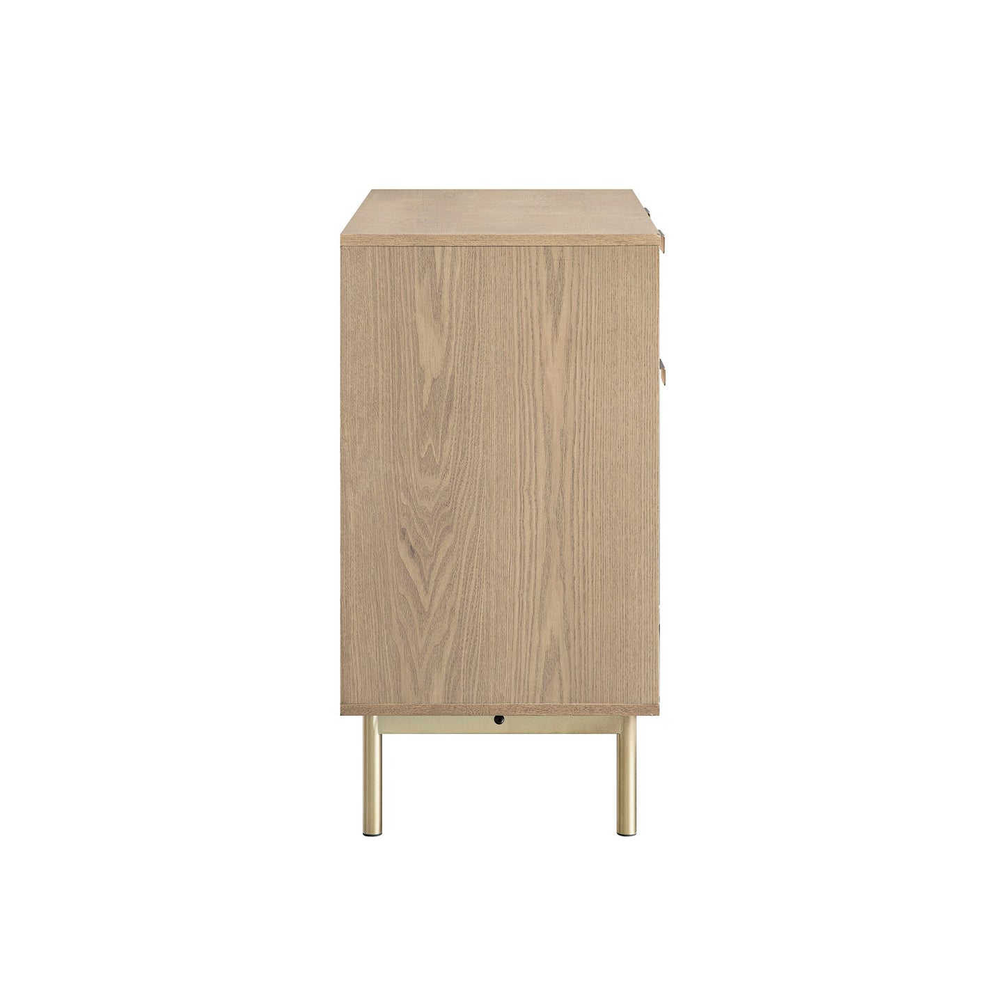 Armoire striée Richmond à 2 portes et tiroirs, frêne clair