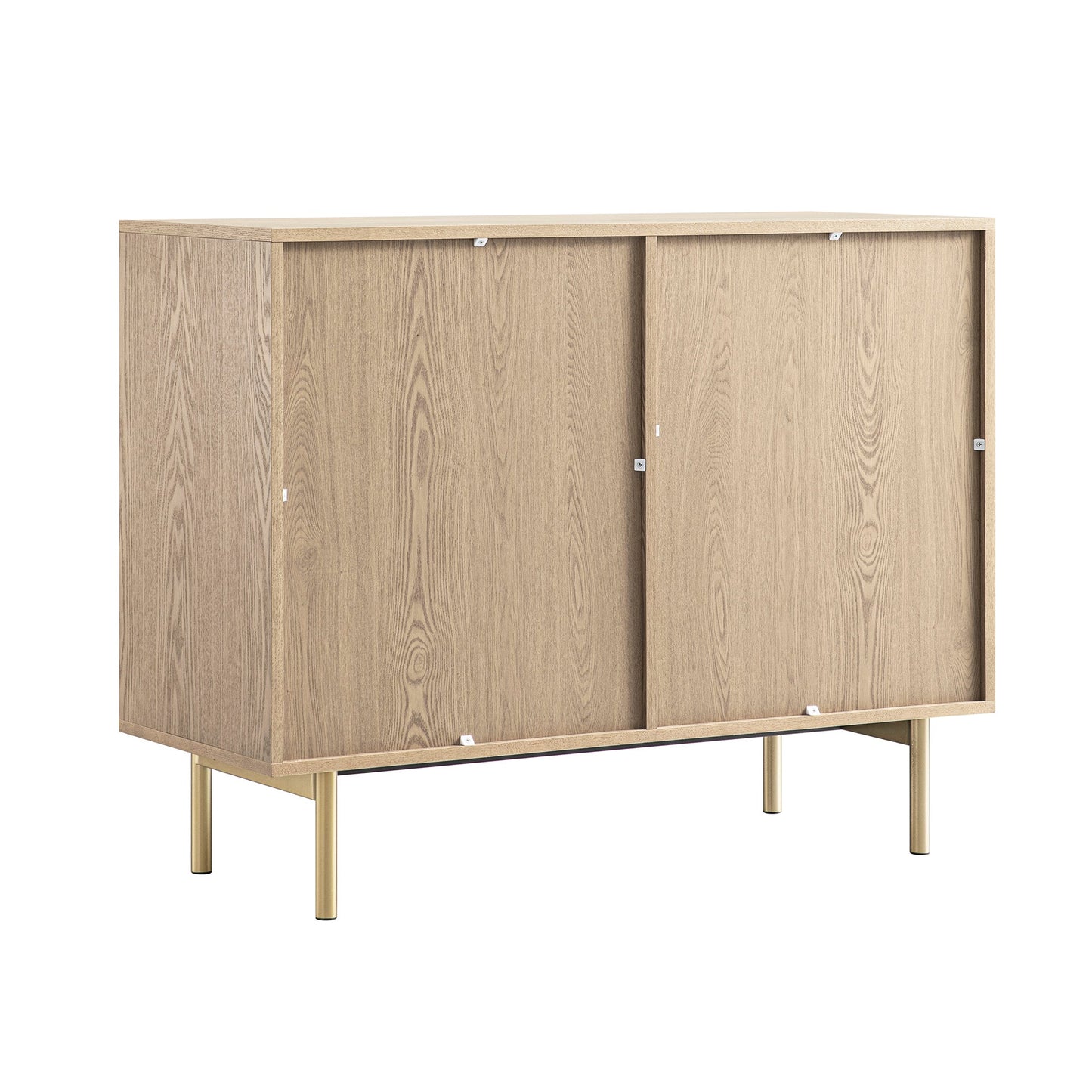 Armoire striée Richmond à 2 portes et tiroirs, frêne clair