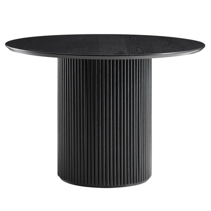 Table à manger ronde Maru en chêne noir