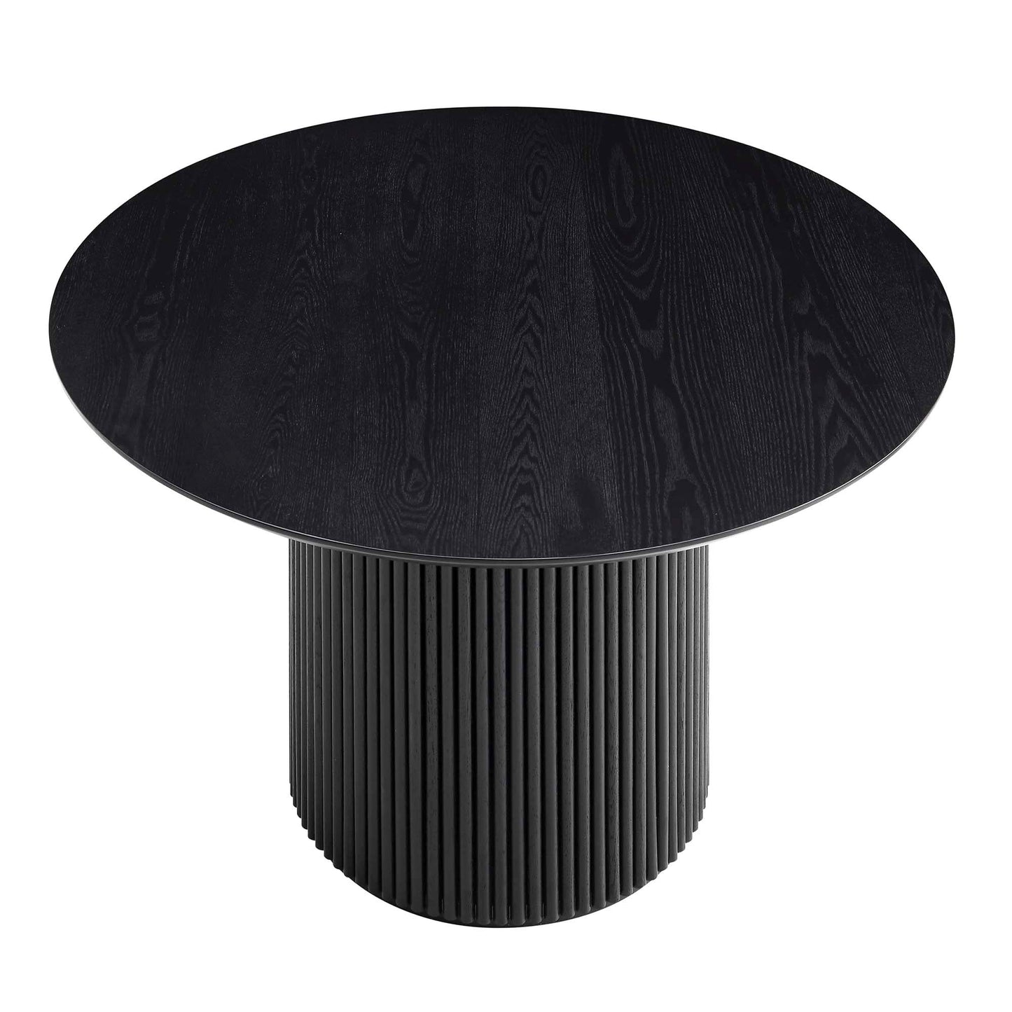 Table à manger ronde Maru en chêne noir