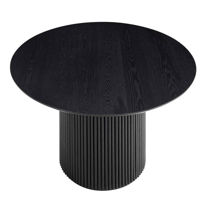 Table à manger ronde Maru en chêne noir